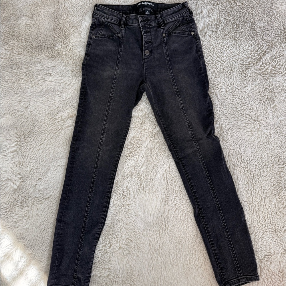 Karl Lagerfeld High Rise Dark Denim Jeans